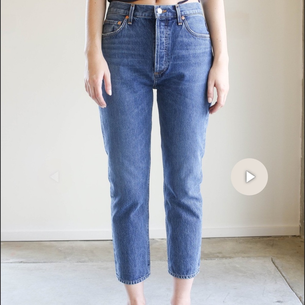 AGOLDE Riley High Rise Straight Crop Jeans, Air Blue